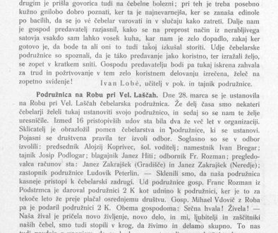 Ustanovitev podružnice Rob leta 1909